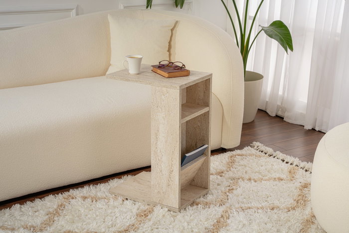 Hanah Home Mesa Auxiliar de Mármol, 30x40x63 cm, Elegante y Sofisticada para el Hogar